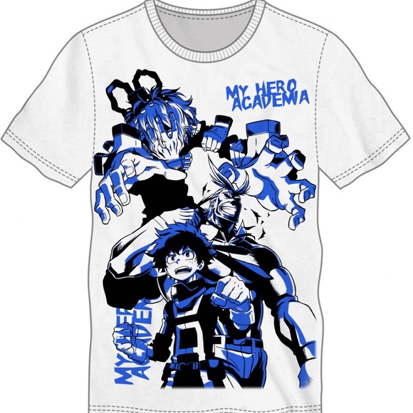 My Hero Academia Blue & White Print Tee - Picture 3 of 3